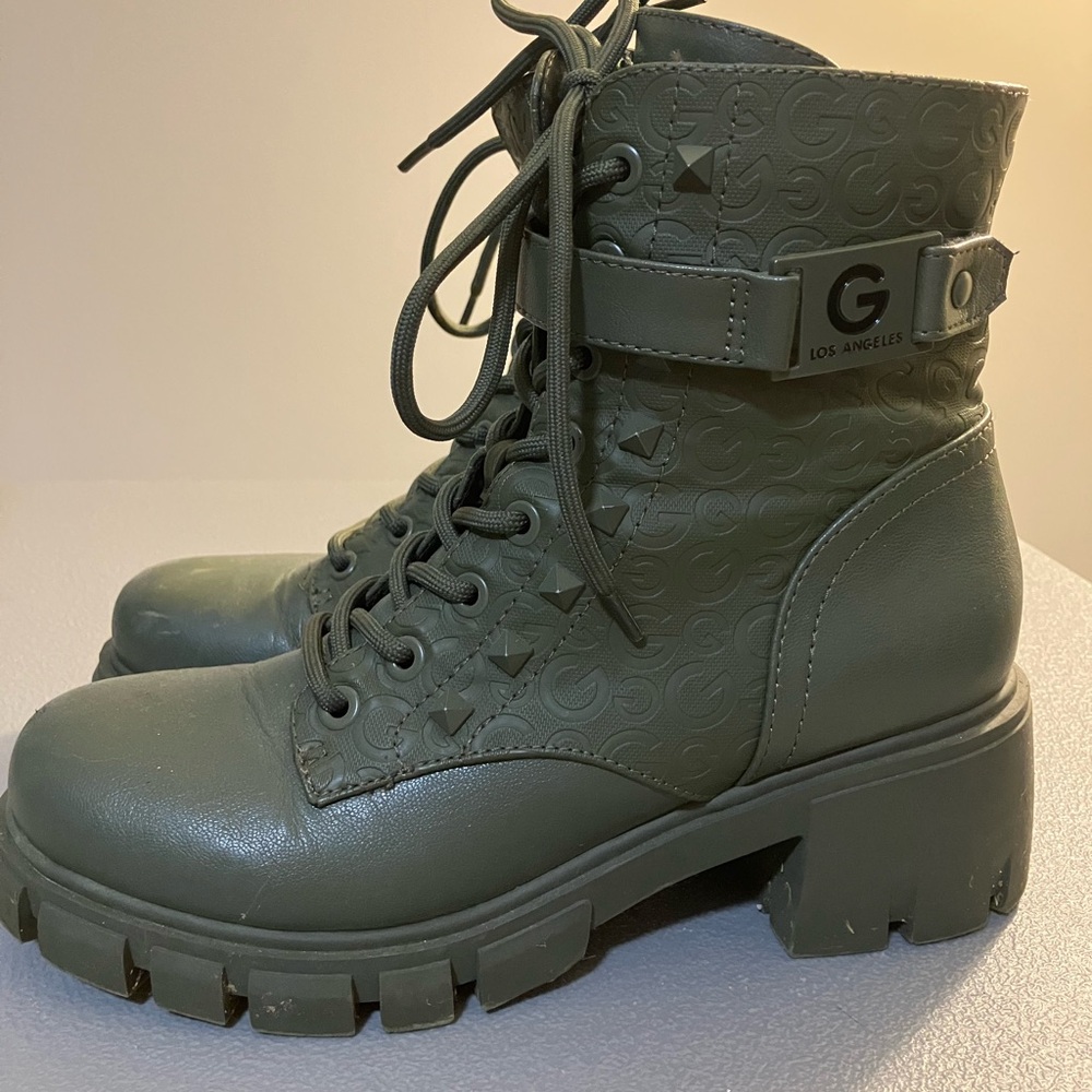 GBG Los Angeles Women's Olive Combat Boots